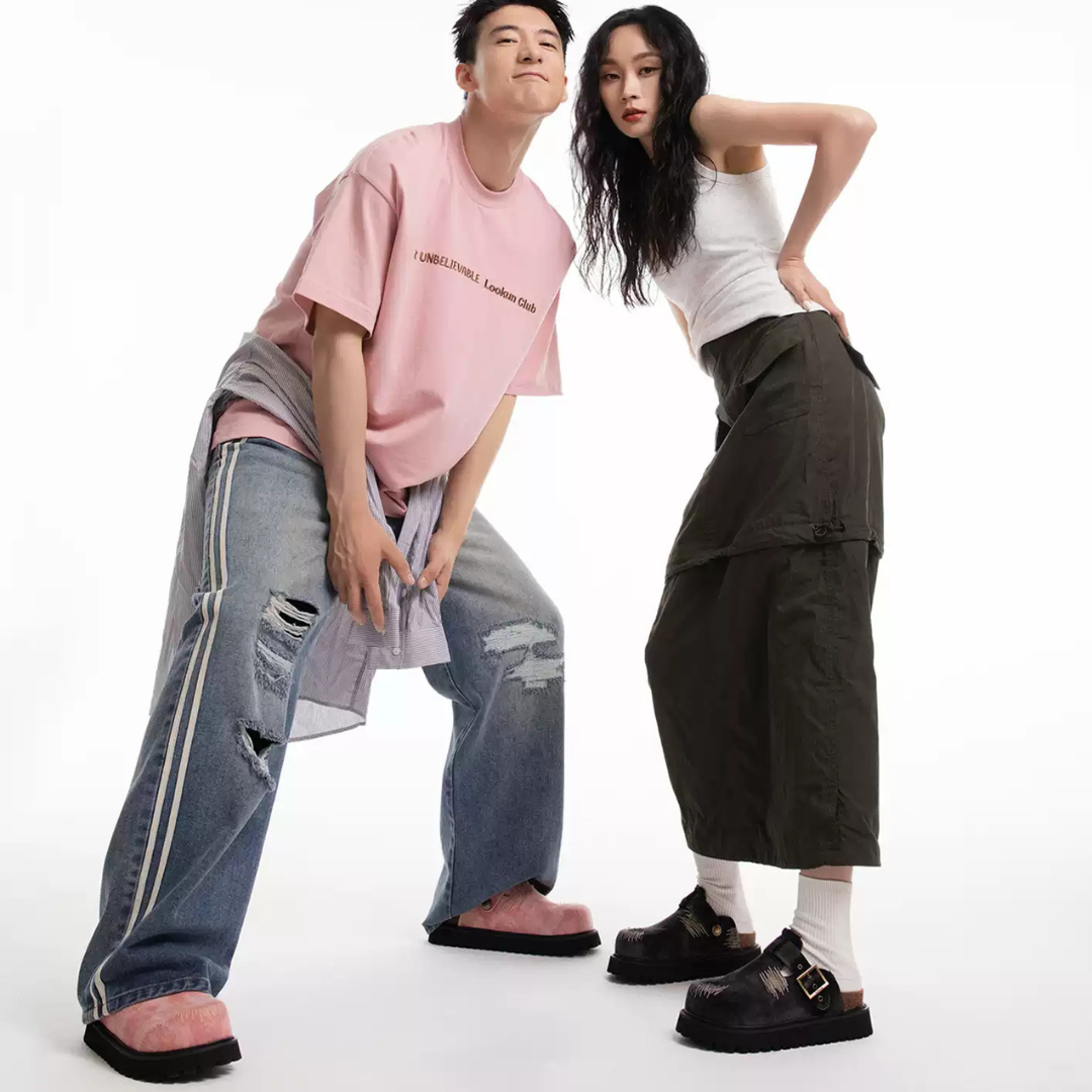 Embroidered Denim Slippers | Stylish WRLD KICKS Footwear