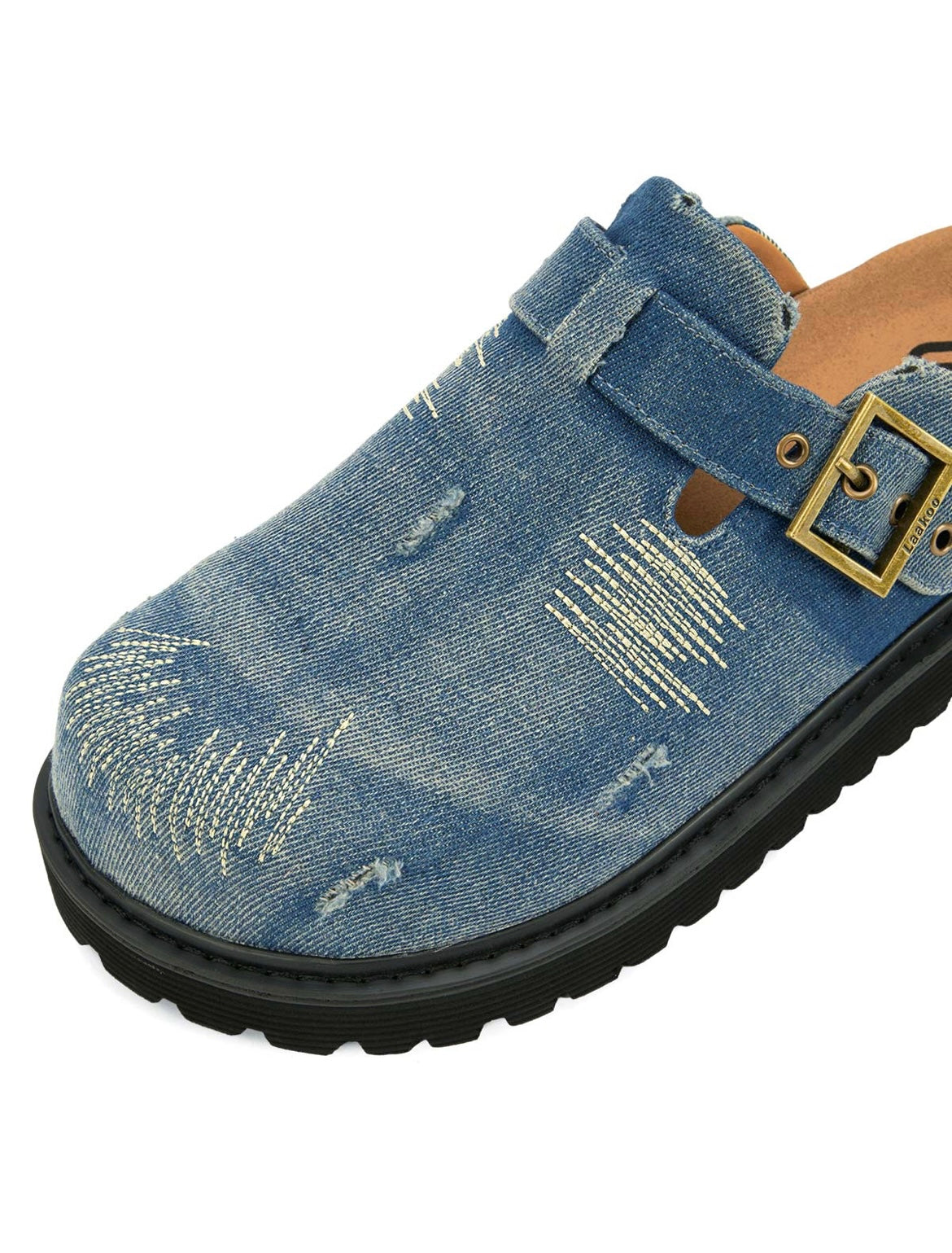 Embroidered Denim Slippers | Stylish WRLD KICKS Footwear