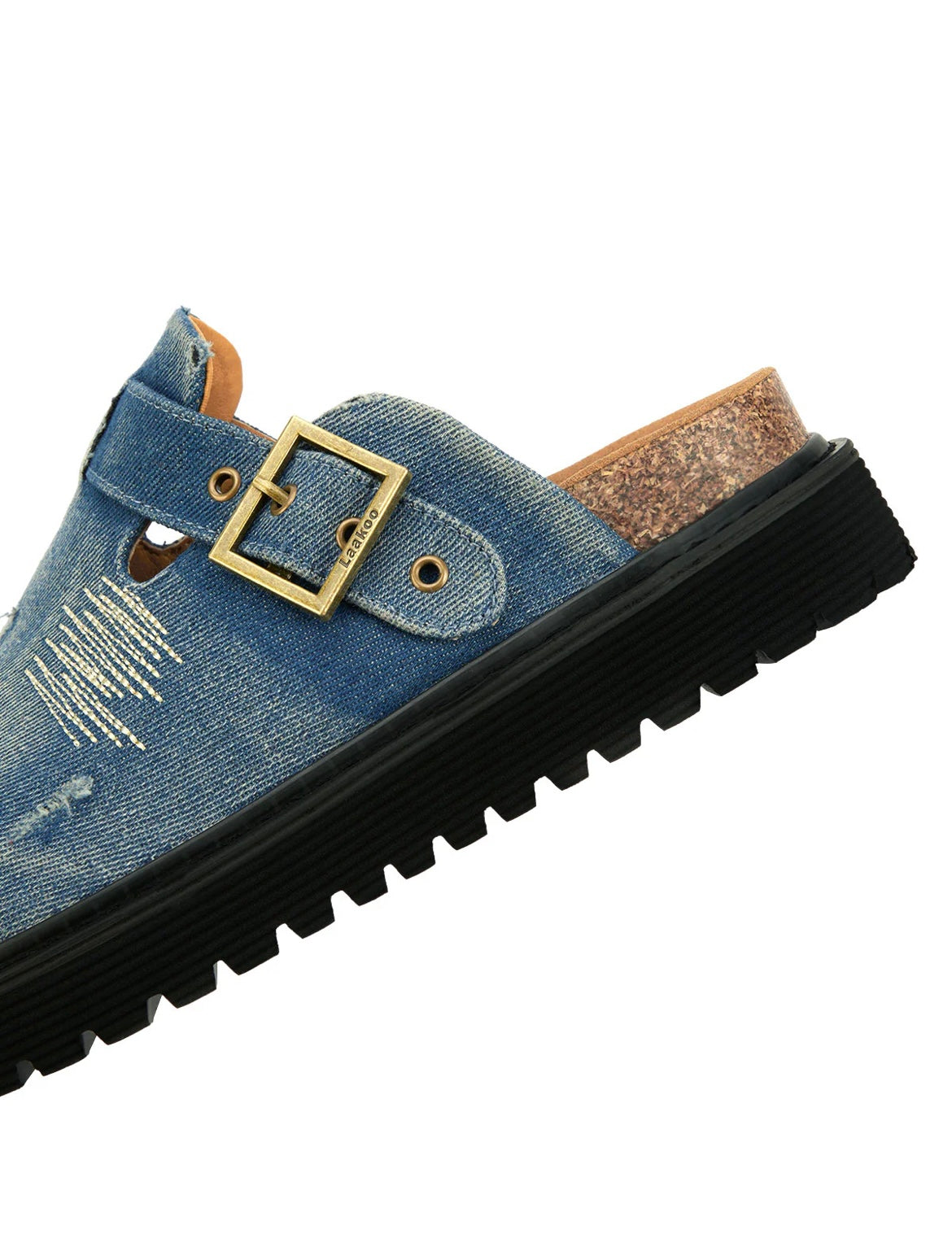 Embroidered Denim Slippers | Stylish WRLD KICKS Footwear