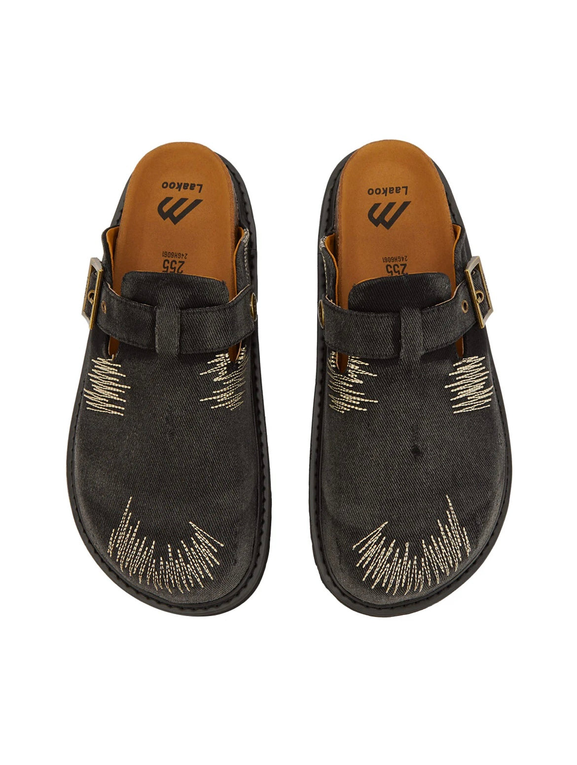 Embroidered Denim Slippers | Stylish WRLD KICKS Footwear