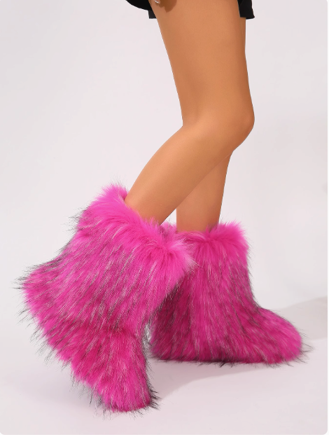 Pink Fluffy Boots Stylish Comfort for Cold Weather