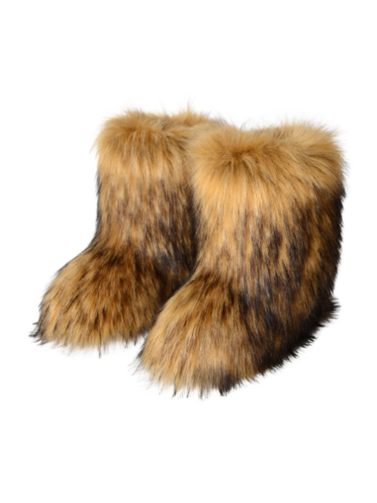 Classic Brown Fluffy Boots | Warm & Elegant Winter Footwear