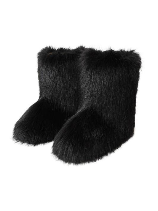 Fluffy Boots Black | Ultimate Comfort in Winter Style