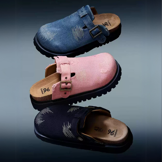 Embroidered Denim Slippers | Stylish WRLD KICKS Footwear